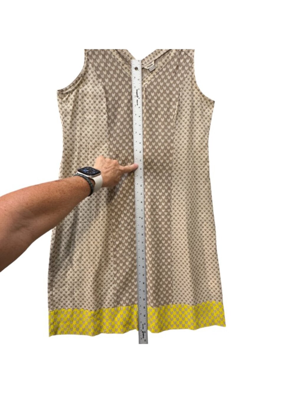 Fossil Sleeveless Slip Dress Women's Size Small Silk Summer Shift Cream Tan - Picture 6 of 8
